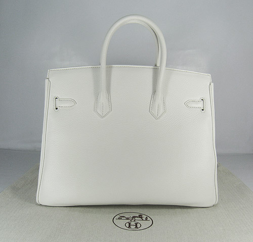 High Quality Fake Hermes Birkin 35CM Togo Leather Bag White 6089 - Click Image to Close